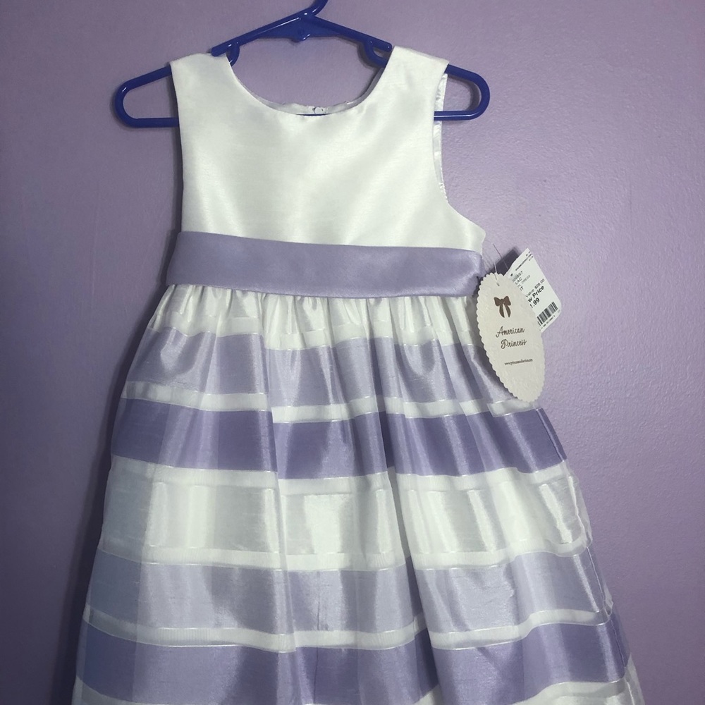 Lilac and white toddler 4 party dress